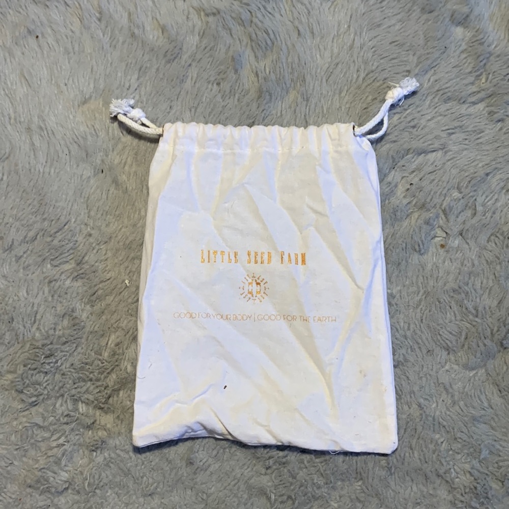 Mini White Draw string bag